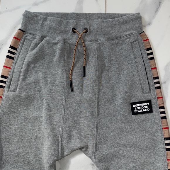 Burberry London Check Panel Cotton Jogging Joggers Pant Boys Size 12 - Picture 3 of 16